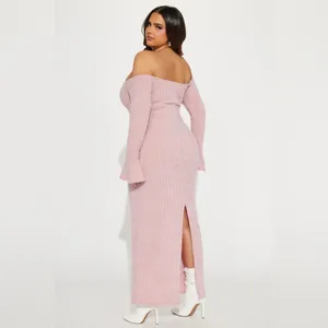 Mauve Pink Sweater Maxi Dress Size Medium thumbnail 6