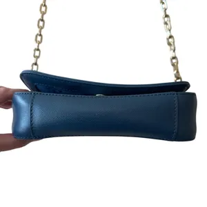 Tory Burch Robinson Patchwork Chain Crossbody Blue Leather Purple Suede‎ thumbnail 8