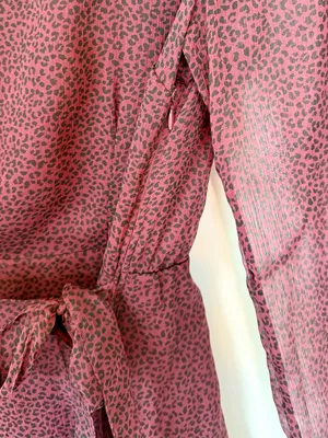 Abercrombie & Fitch Burgundy Long-Sleeve Wrap Mini Dress - Size: Extra Small thumbnail 8