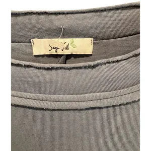 Sage Vell Boutique Blue Balloon 3/4 Stripe Sleeve Crew Relaxed Blouse Top XL thumbnail 6