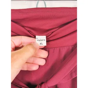 Halara Breezeful Tie Side 2-in-1 Midi Skirt Size XL Burgundy Flowy Comfortable thumbnail 4