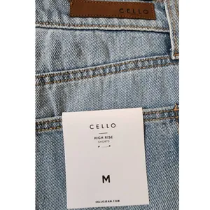Cello Rip Tide Light Wash High Rise Frayed Hem Denim Shortie Shorts NEW thumbnail 6