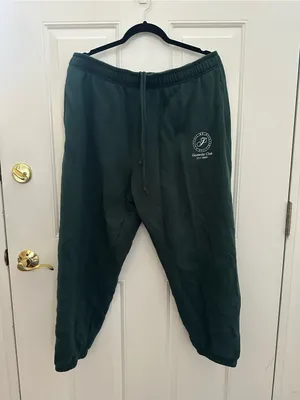 PINK Victoria's Secret Dark Green Sweatpants with Elastic Waist size XL thumbnail 3