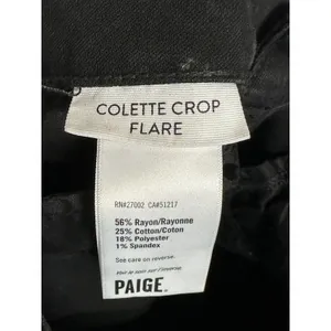 Paige Coated Flare Jeans Women Size 24 Black Cropped High Rise Denim thumbnail 9