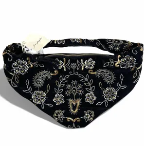 Free People Bohemian Witchy Nashville Nights Beaded Velvet Bag Black NWT Evening thumbnail 11