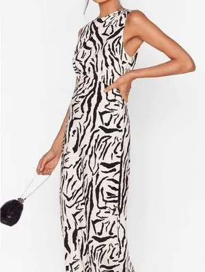 Nasty Gal Printed Zebra Maxi Dress 🦓 thumbnail 1