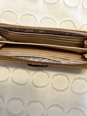 Jessica Simpson Daphne Zip Around Wallet Wristlet Wheat Tan Western Boho NWT thumbnail 3