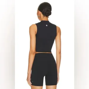 STRUT-THIS The Frankie Crop Top in Black Built In Unpadded Bra Size Medium thumbnail 2
