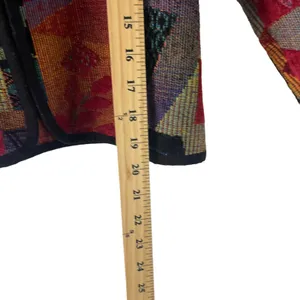 A La Carte Women's Size P XS‎ Abstract Multicolor Corduroy Zip Jacket thumbnail 8