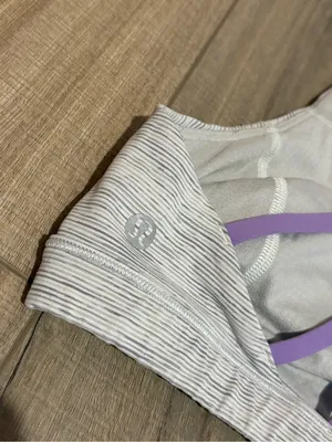 Lululemon Free To Be Serene Sports Bra grey purple‎ size 6 thumbnail 3