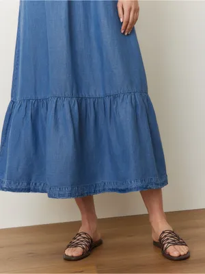 Marine Layer Selene Blue Maxi Dress Sleeveless XL thumbnail 12