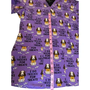 Prints By Maevn Scrubs Halloween Dogs Vet Women Size XS Uniform Medical thumbnail 8