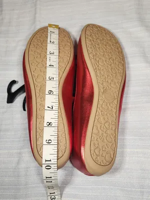 Wonder Nation women Metallic Red Mary Jane Ballet Flats Shoes Memory Foan Size 6 thumbnail 3