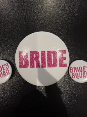 Bride and Bride Squad Pins Bachelorette Party Decor White thumbnail 2