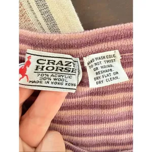 Vintage 70s Crazy Horse Pink Mauve Purple Stripe Knit Sweater Vest Tank Top S M thumbnail 7