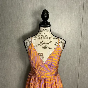 Milly Silk Orange and Purple Mini Dress Size 4 thumbnail 3
