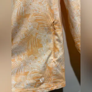 Hang Ten Sun tee tshirt long sleeves zipped pocket S SPF50 light peach NWOT thumbnail 3