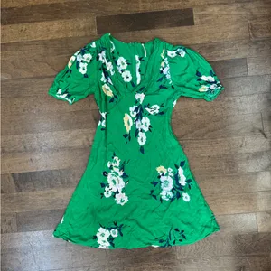 Free People Green Garden Party Mini Floral Summer Dress thumbnail 3