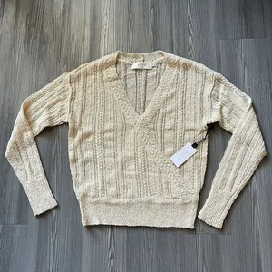 Astr The Label Knit Sweater Womens Small Wrap Front Cream thumbnail 1