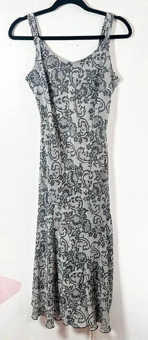 Vintage‎ y2k 2000s Fairy Midi Dress Sz 6 Black Lace Fairycore Wedding Guest thumbnail 1