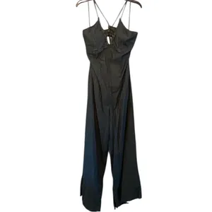 Free People CRVY Soul Ties One-Piece Denim Jumpsuit In Blues Traveler Size L thumbnail 3
