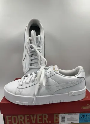 PUMA Court Sneaker, White, Women's Casual Low Top Leather Shoes Size 10 thumbnail 1