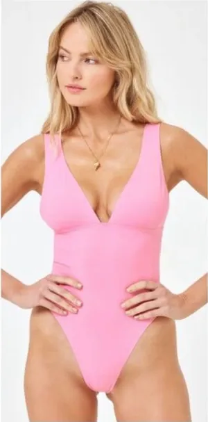 L*Space Seam-Free Katniss One Piece Swimsuit in Guava Pink Size Medium NWT thumbnail 1