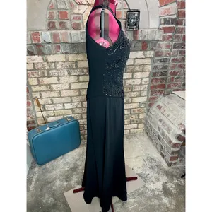 formal dress prom beaded black cutout neckline thumbnail 8