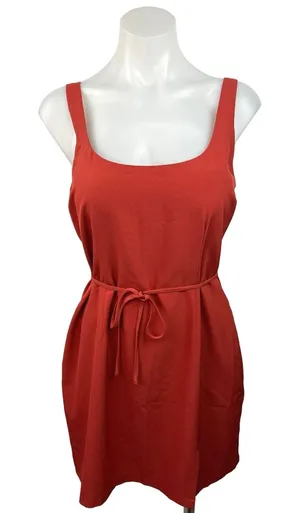 Abercrombie & Fitch Red Square Neck Back Zipper Fit & Flare Mini Dress Size M thumbnail 1
