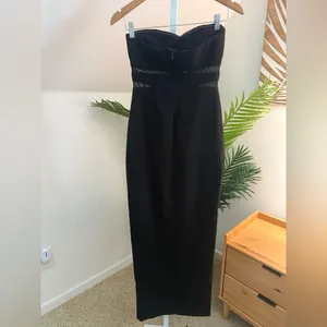 Revolve Likely Vas Gown‎ Slit Sheer Strapless Black Maxi Dress 2 thumbnail 5