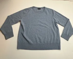 Quince 100% Mongolian Cashmere Crewneck Sweater Faded Denim Blue Womens Large thumbnail 1
