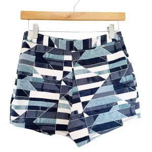 Abercrombie Blue Geometric Pattern Skort Skirt Sz S thumbnail 4