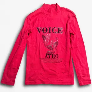 Ayro‎ Voice Pink Mock Neck Long Sleeve Graphic Rhinestone Top Womens Size Small thumbnail 1
