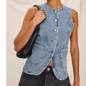 NWT Rails Portola Denim Vest Womens Blue Eyed Girl Light Wash Button Front M thumbnail 10