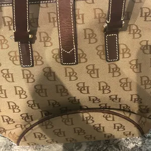 Dooney & Bourke Beige and Dark Brown Monogram Bucket Bag thumbnail 8
