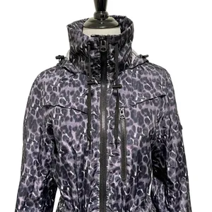 Lucky Brand Premium Performance Leopard Print Rain Jacket S thumbnail 4