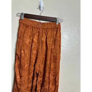 L*Space In Your Dreams Pajama Set size S in Amber Palm Jacquard Satin Lounge thumbnail 6