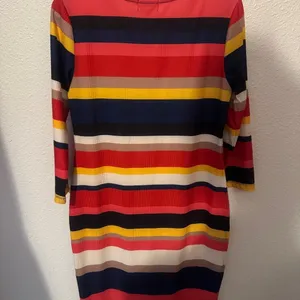Socialite Womens Multicolor Striped Ribbed‎ Knit 3/4 Sleeve Bodycon Dress Size M thumbnail 3