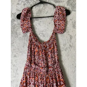 MISA Los Angeles Smocked Tiered Midi Dress Paisley Boho Cottagecore Size Small thumbnail 4