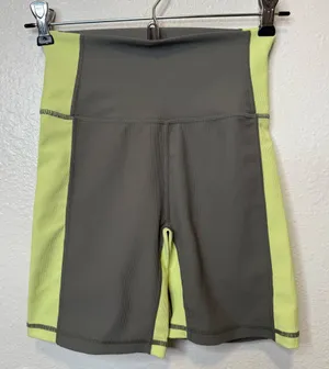 Wilo The Label 6” Racer Bike Shorts Olive and Lime Size XS Luxury Workout Gym thumbnail 1
