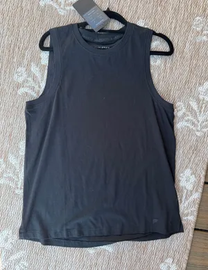 NWT Fabletics Black Cotton Tank Top thumbnail 1