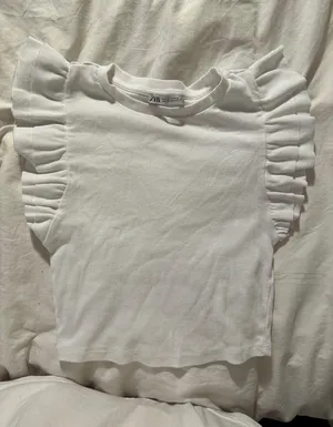 ZARA Ruffle Sleeve Top thumbnail 1