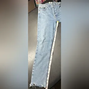Agolde Size 26 A093D-3002 Nico High Rise Slim Button Fly Frayed Bottoms Jeans thumbnail 5