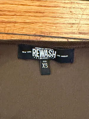 Rewash Sleeveless Brown Belted Zip-Front Mini Dress in XS thumbnail 3