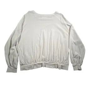 We The Free Free People Top Womens XS‎ White Long Sleeve Relaxed Ribbed Hem thumbnail 3