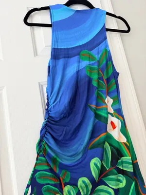 Farm Rio Tropical Garden Print Ruched Maxi Dress, Size M thumbnail 7