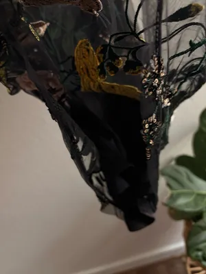 Lulu's Sz XS Rue Black Floral Embroidered Sequin Bodycon Mini Cocktail Dress thumbnail 5