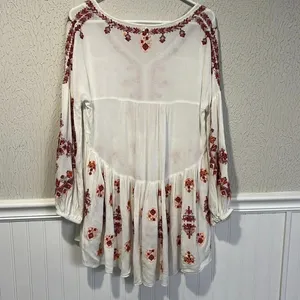Free People Ariana White and Red embroidered tunic top size X Small thumbnail 13