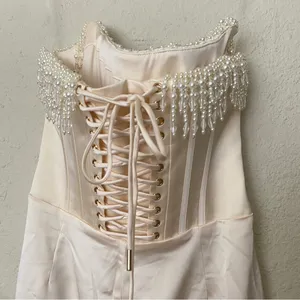 House of CB 'Nalita'‎ Vintage Cream Embellished Strapless Midi Dress NWOT Size M thumbnail 7