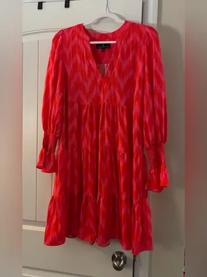 Hot Pink Ikat Kenzo Dress - Pomander Place - Size Small thumbnail 3